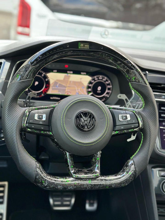VW Golf 7/7.5 Sports Steering Wheel Forged Carbon Color Splitter (LED)
