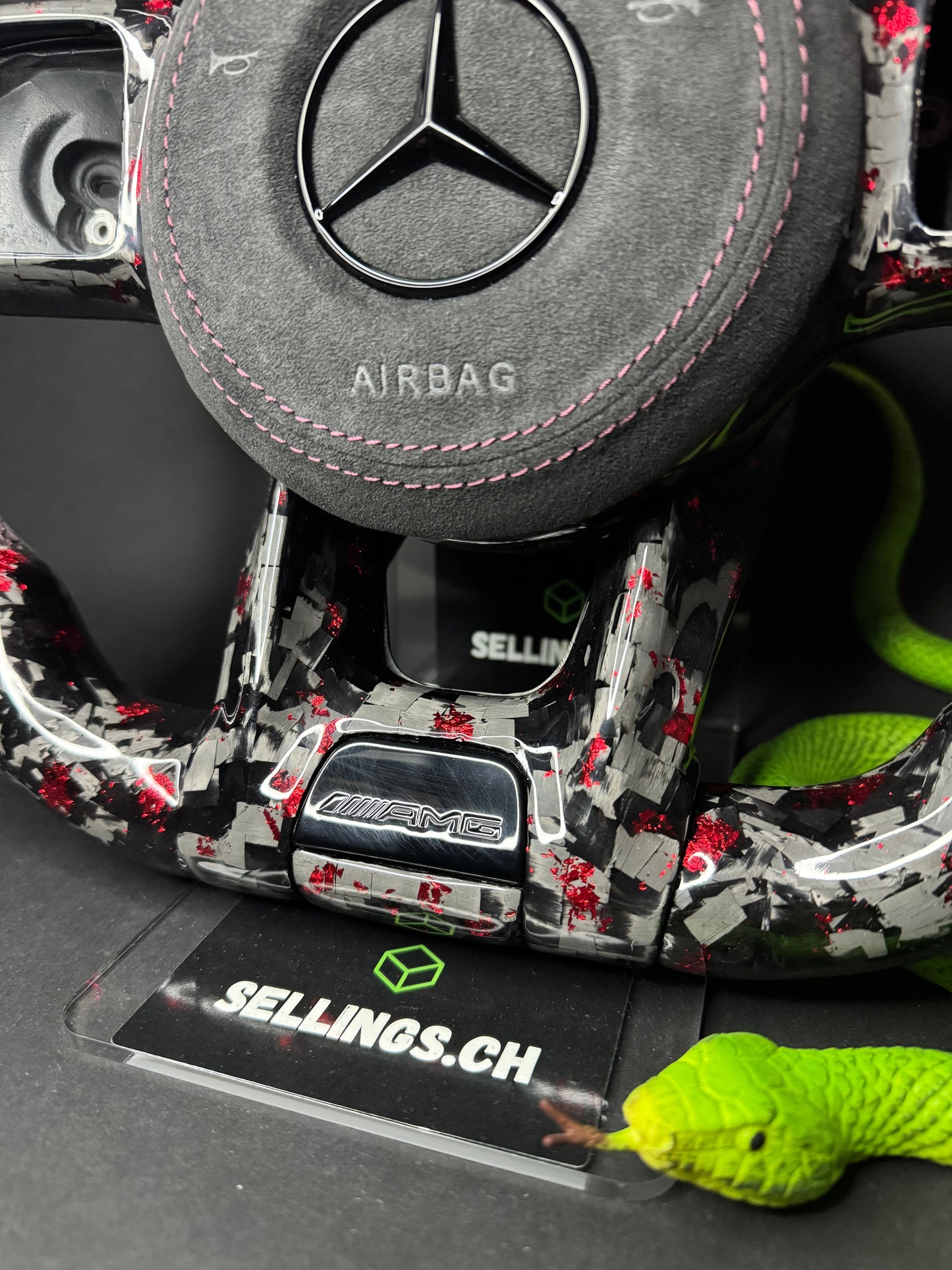 Mercedes AMG Sport Steering Wheel Forged Carbon Color Splitter