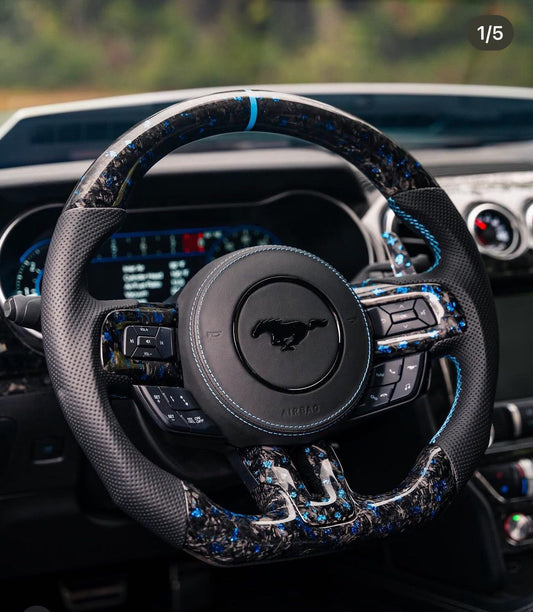 Ford Mustang Sport Steering Wheel Forged Carbon Color Splitter