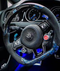 VW Golf 7/7.5 Sports Steering Wheel Forged Carbon Color Splitter (LED)