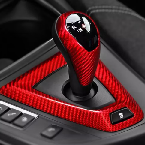 BMW Gear Selector/Gear Surround Cover Carbon/Red