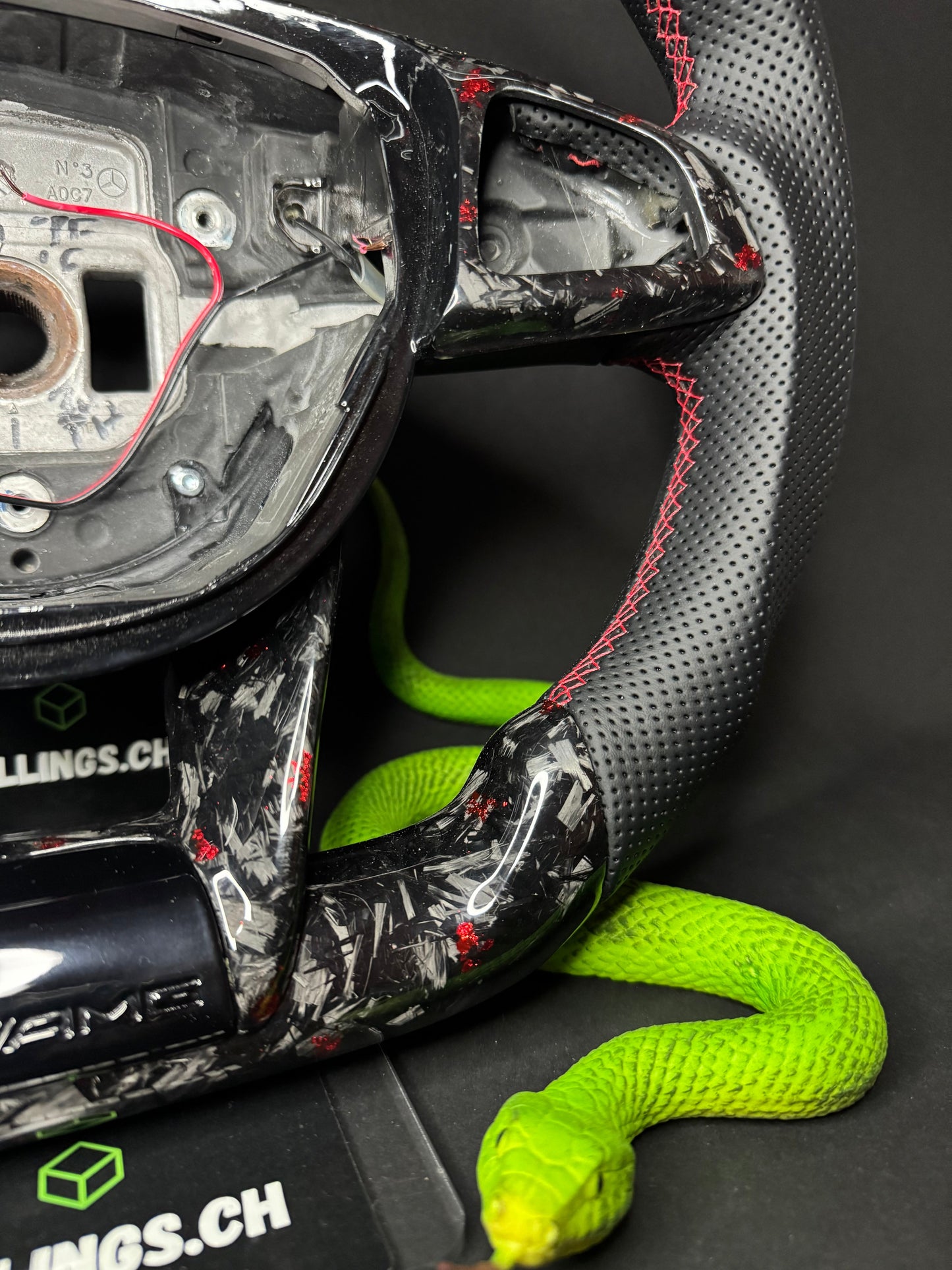 Mercedes AMG Sport Steering Wheel Forged Carbon Color Splitter (LED)