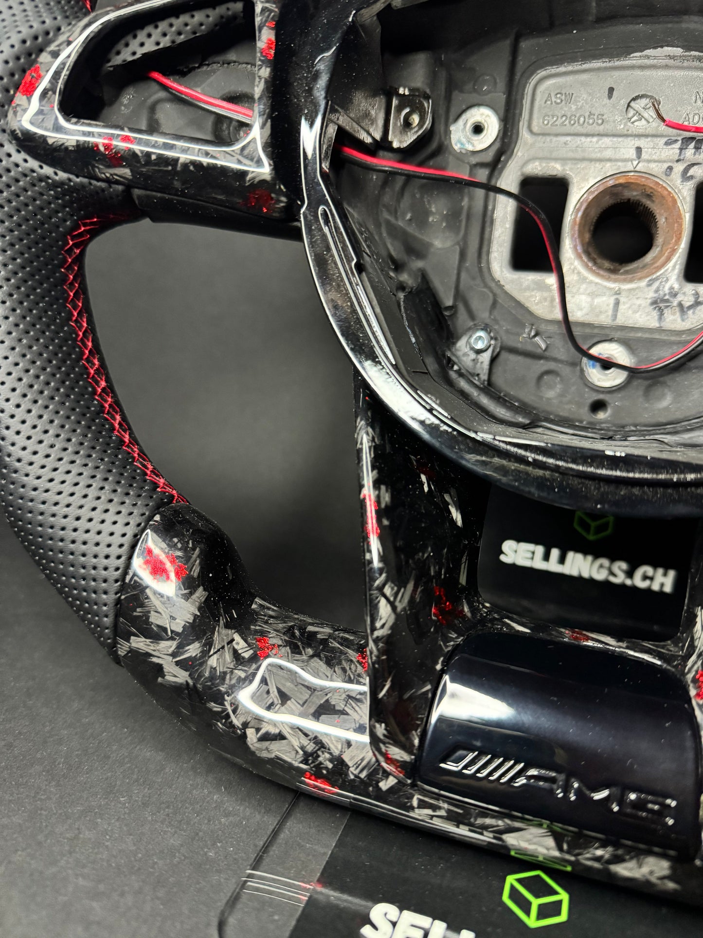 Mercedes AMG Sport Steering Wheel Forged Carbon Color Splitter (LED)