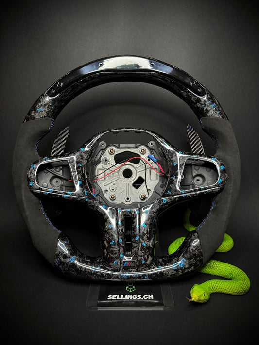BMW Sport Steering Wheel Forged Carbon Color Flakes (LED) G-Series