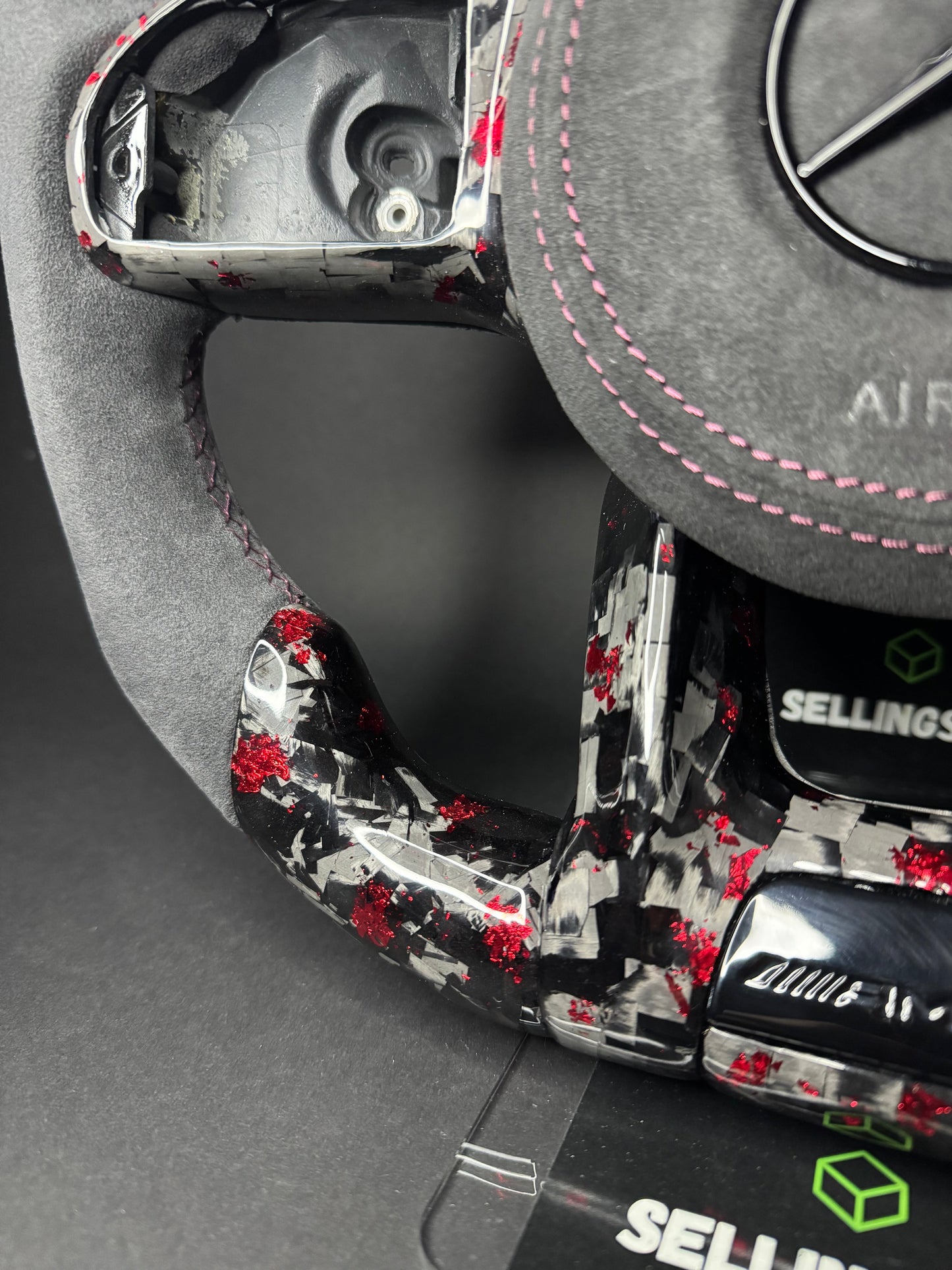 Mercedes AMG Sport Steering Wheel Forged Carbon Color Splitter