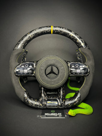 compare product Mercedes AMG Sport Steering Wheel Forged Carbon Color Splitter (Upgrade to Facelift)