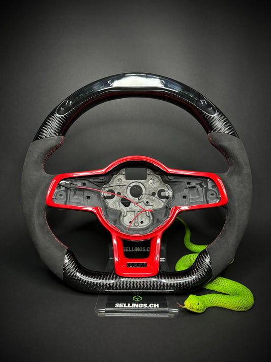 VW Golf 7/7.5 Sport Steering Wheel Carbon (LED) RED Edition