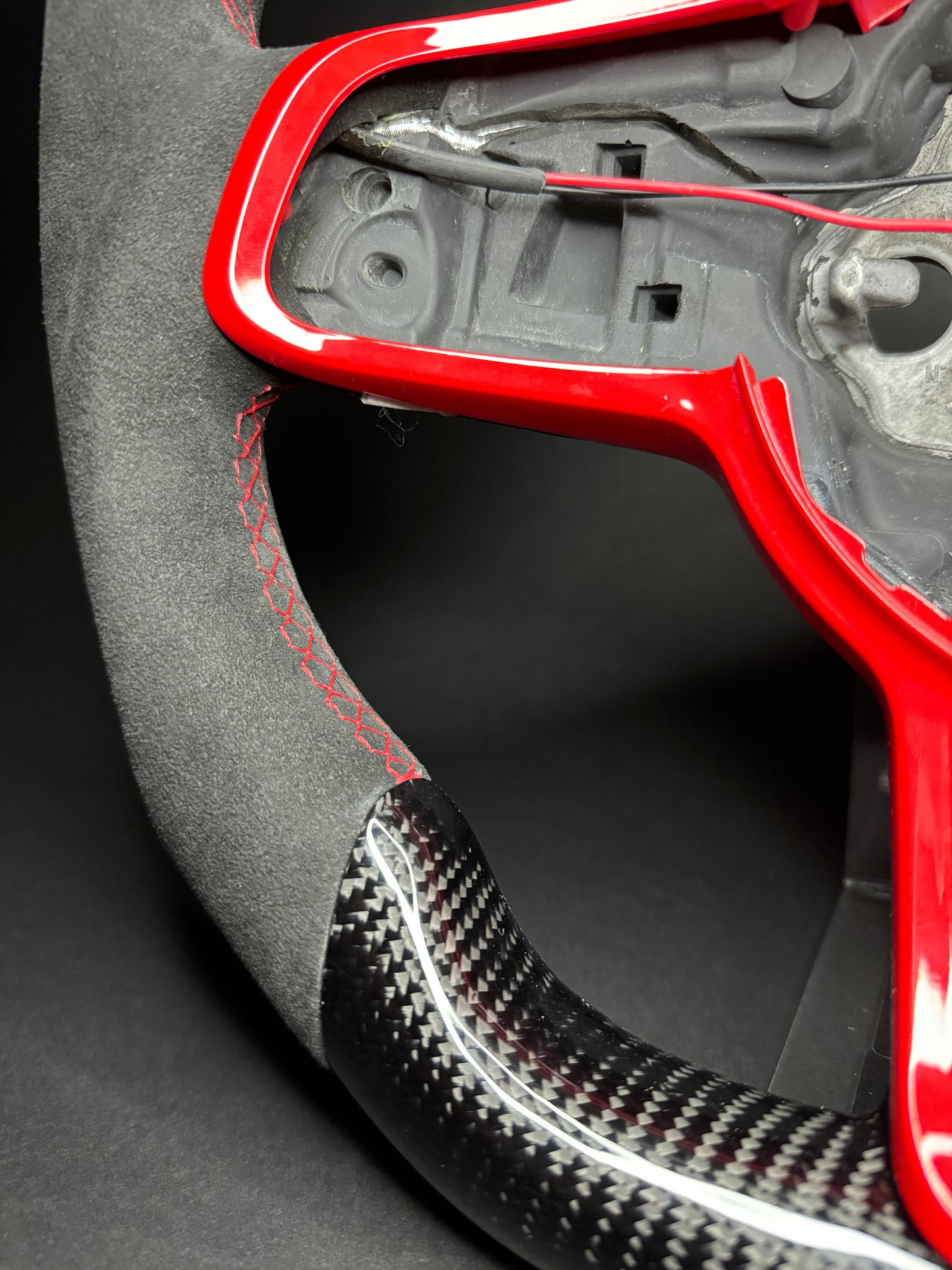 VW Golf 7/7.5 Sport Steering Wheel Carbon (LED) RED Edition