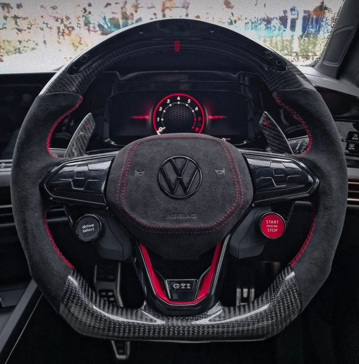 VW Golf 8 Carbon Sports Steering Wheel (LED)