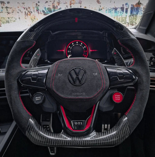 VW Golf 8 Carbon Sports Steering Wheel (LED)