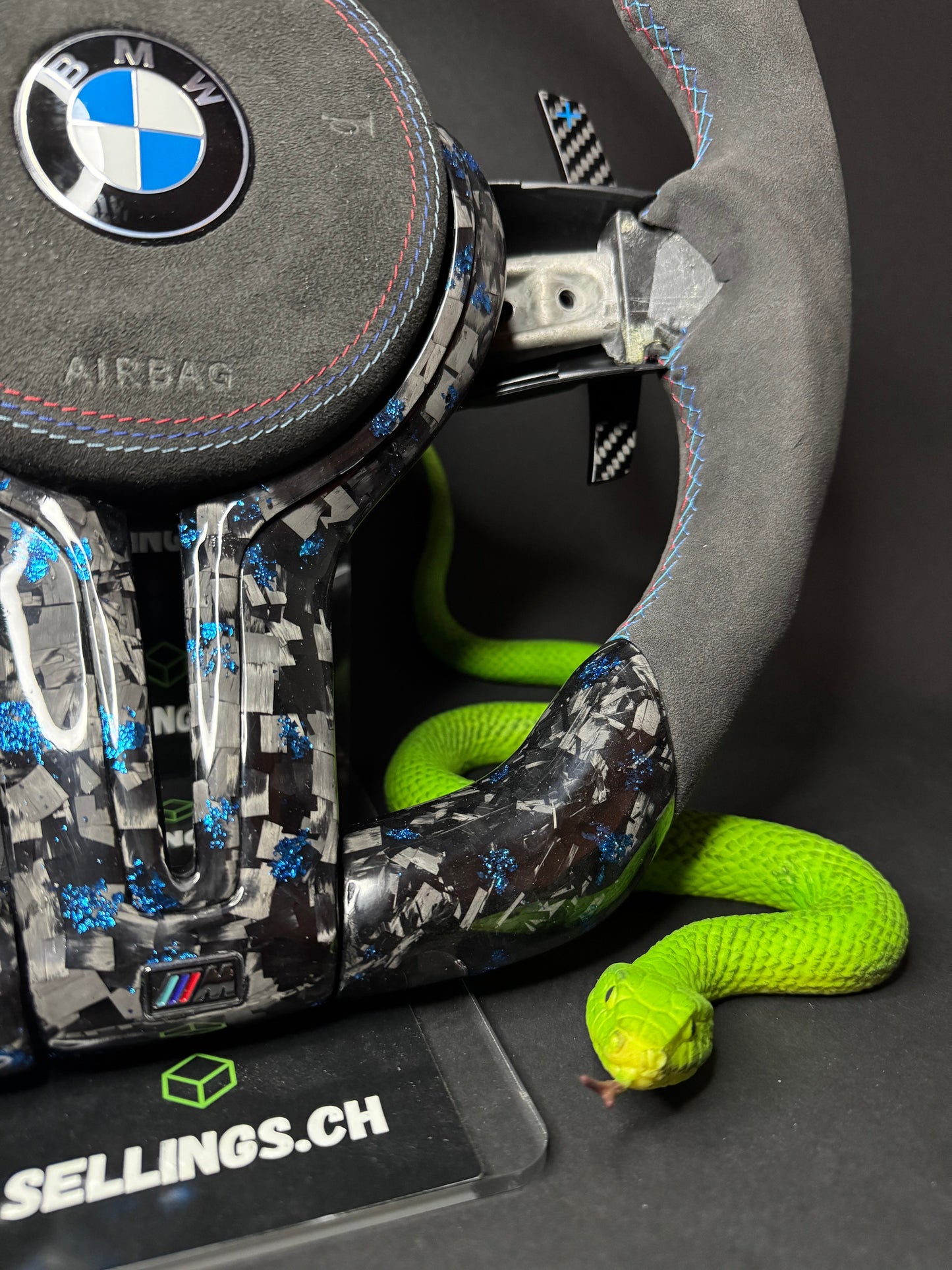 BMW Sport Steering Wheel Forged Carbon Color Flakes (LED) F-Series