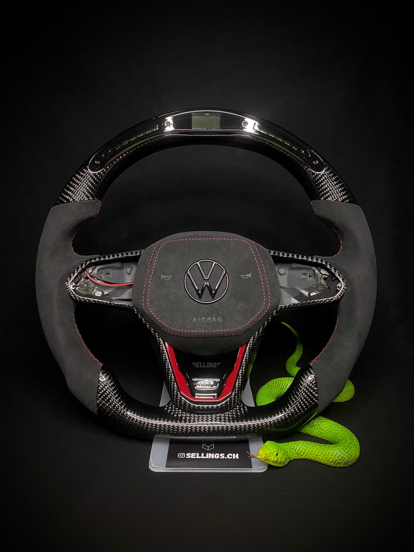 VW Golf 8 Carbon Sports Steering Wheel (LED)