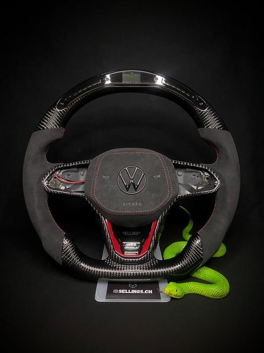 VW Golf 8 Carbon Sports Steering Wheel (LED)