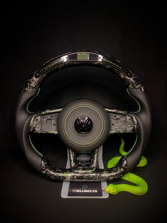 VW Golf 7/7.5 Sports Steering Wheel Forged Carbon Color Splitter (LED)