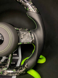 VW Golf 7/7.5 Sports Steering Wheel Forged Carbon Color Splitter (LED)
