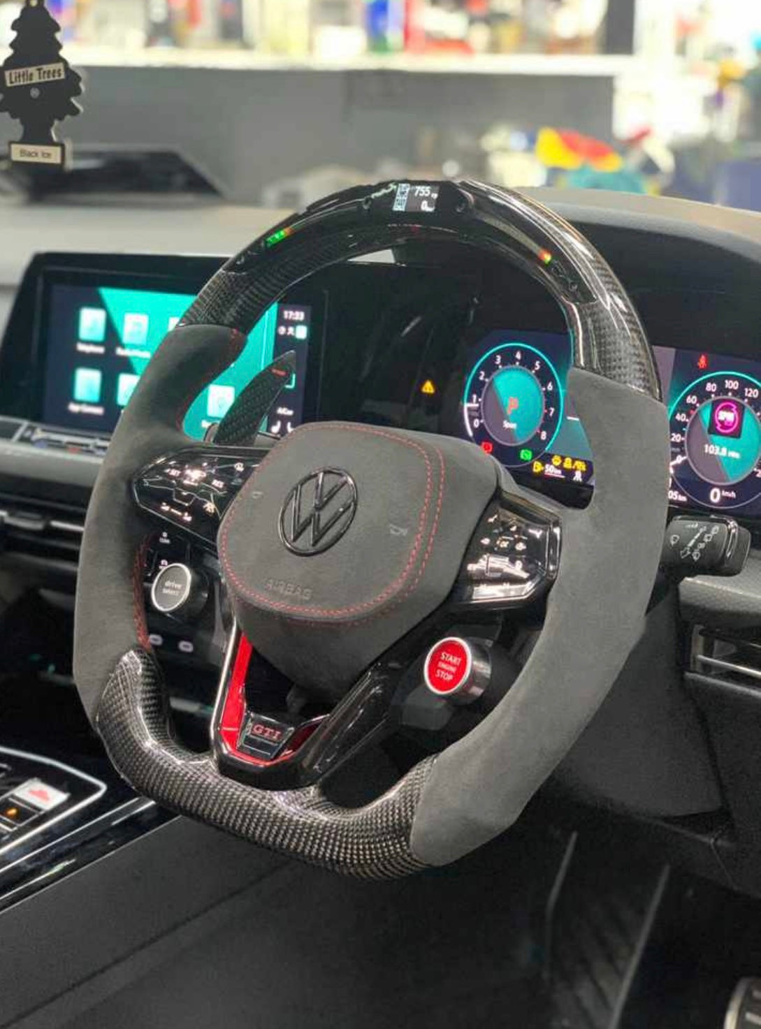 VW Golf 8 Sports Steering Wheel Carbon R8 (LED)