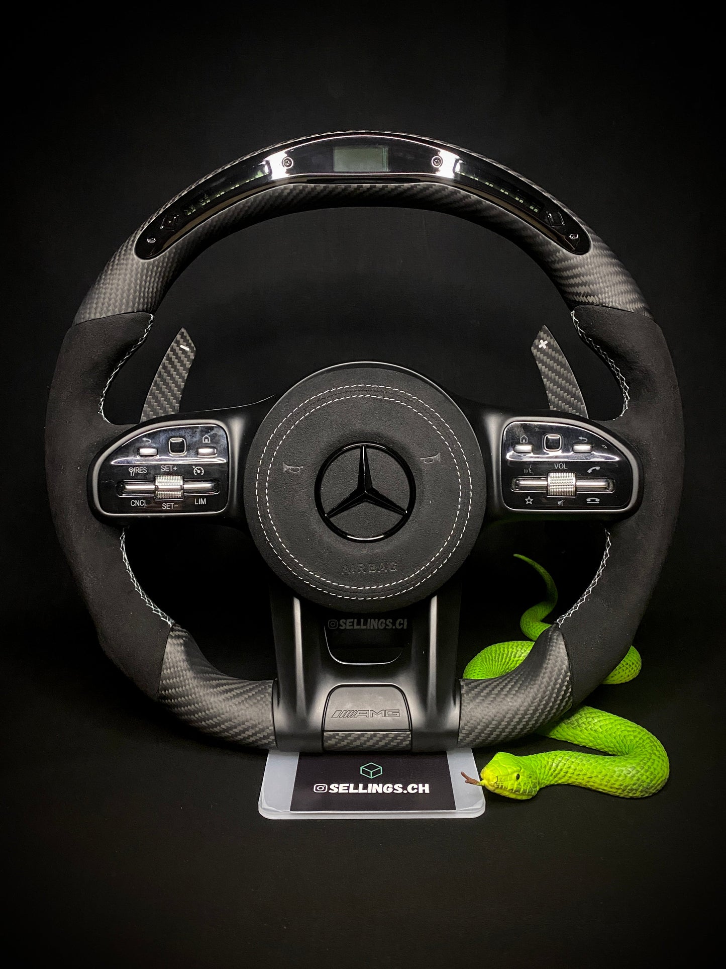 Mercedes AMG Sport Steering Wheel Carbon Matt LED (Upgrade to Facelift)