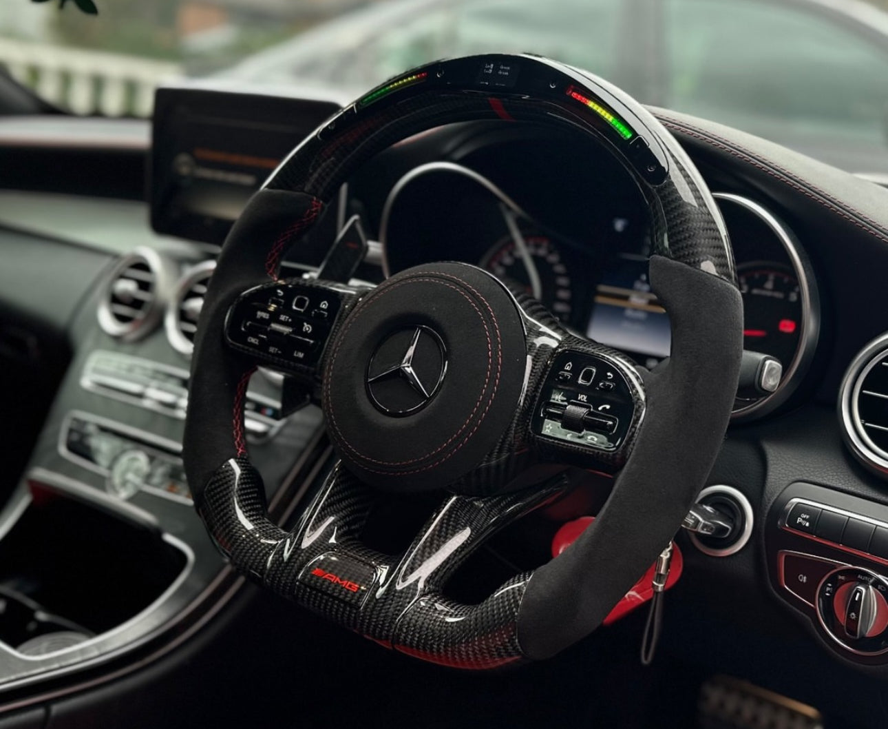 Mercedes AMG Carbon LED Sports Steering Wheel (Upgrade to Facelift)