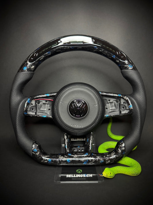 VW Golf 7/7.5 Sports Steering Wheel Forged Carbon Color Splitter (LED)