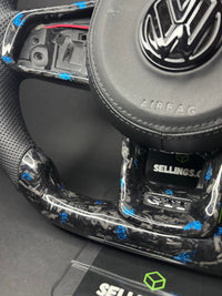 VW Golf 7/7.5 Sports Steering Wheel Forged Carbon Color Splitter (LED)