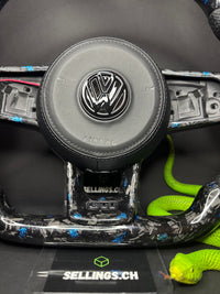 VW Golf 7/7.5 Sports Steering Wheel Forged Carbon Color Splitter (LED)