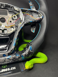 VW Golf 8 Sports Steering Wheel Forged Carbon Color Flakes (LED)