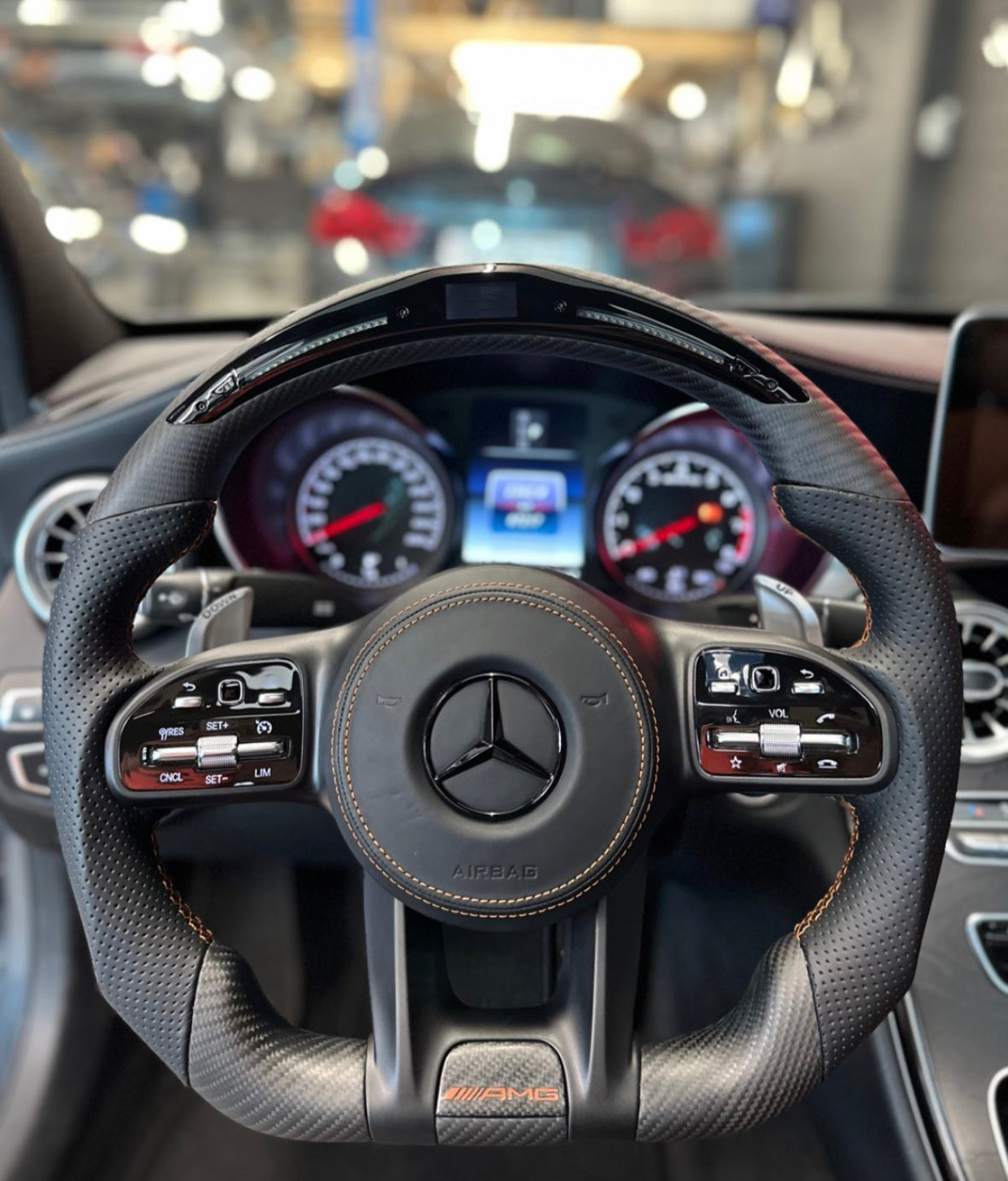 Mercedes AMG Sport Steering Wheel Carbon Matt (LED)