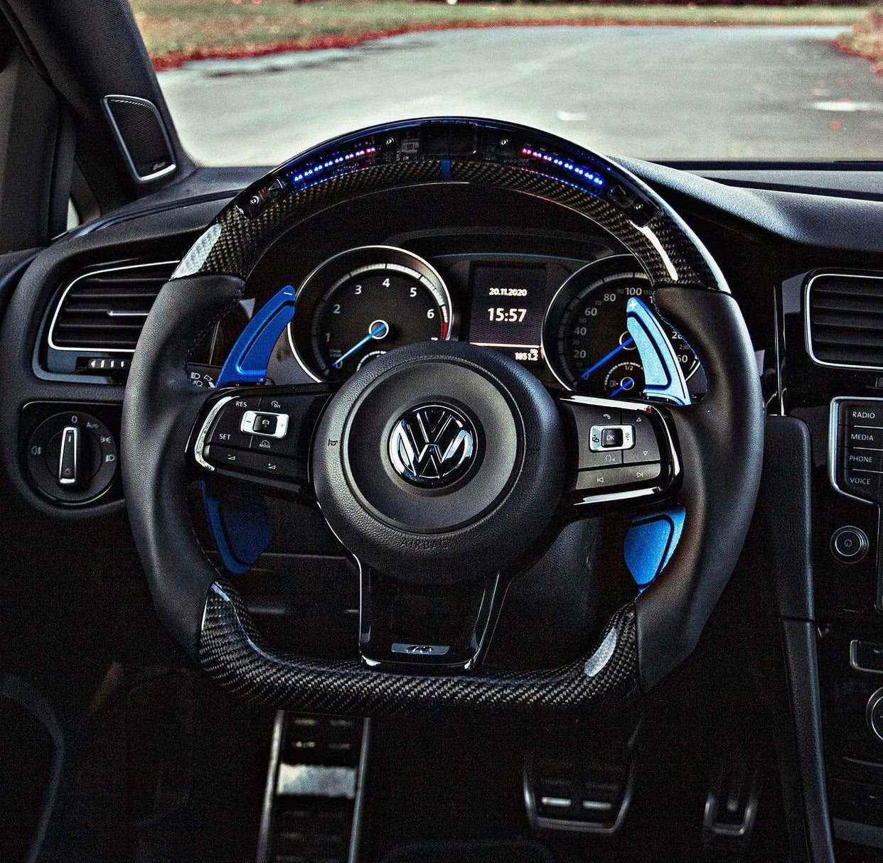 VW Golf 7/7.5 Carbon Sport Steering Wheel (LED)