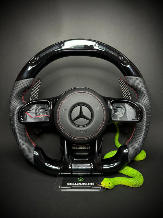 Mercedes AMG Sport Steering Wheel Black LED (Upgrade to Facelift)