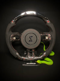 Ford Mustang Sports Steering Wheel Forged Carbon Color Splitter (LED)