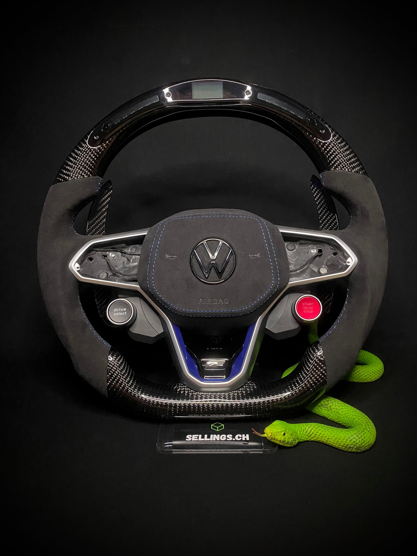 VW Golf 8 Sports Steering Wheel Carbon R8 (LED)